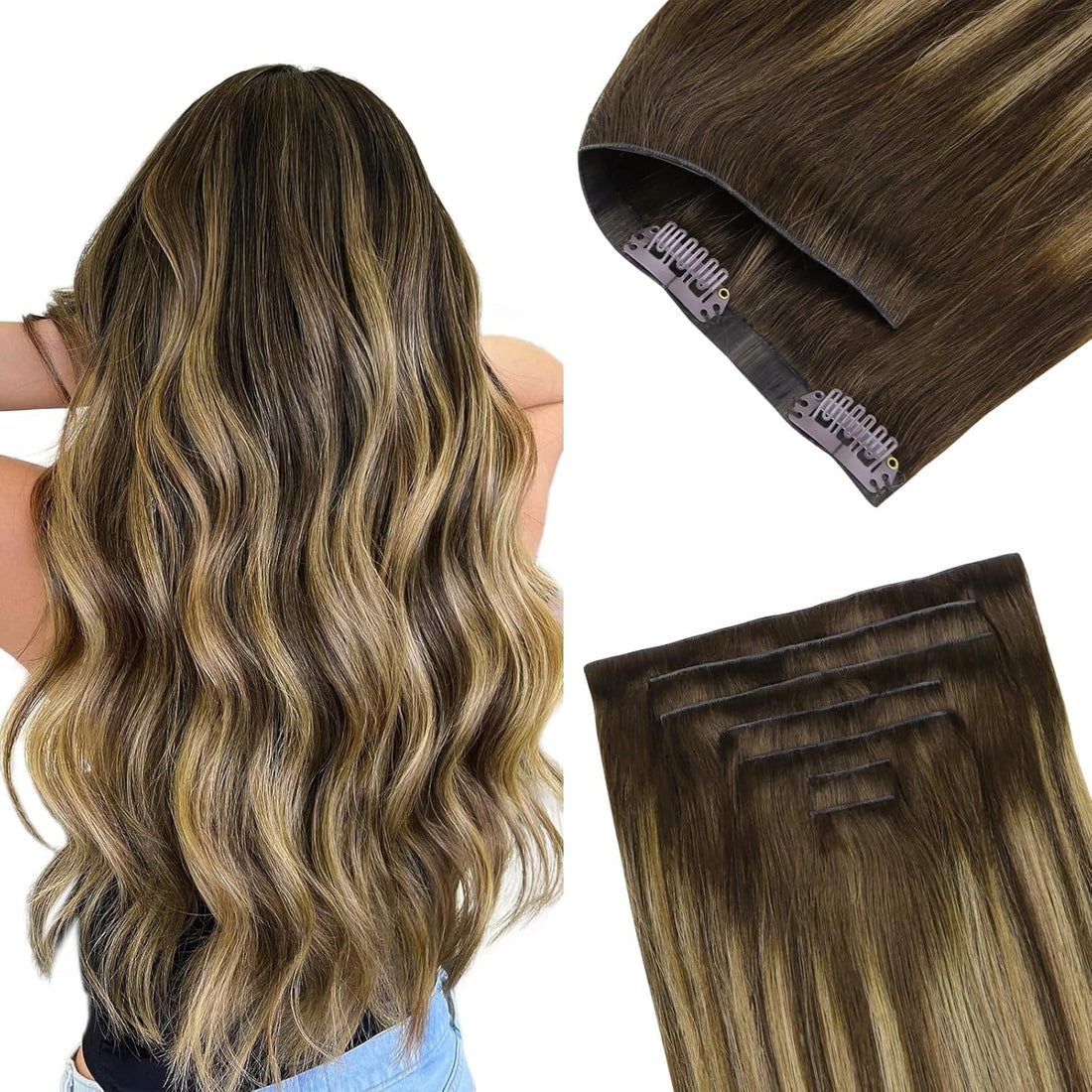 LUXURY VIRGIN INVISIBLE CLIP-IN HAIR EXTENSIONS