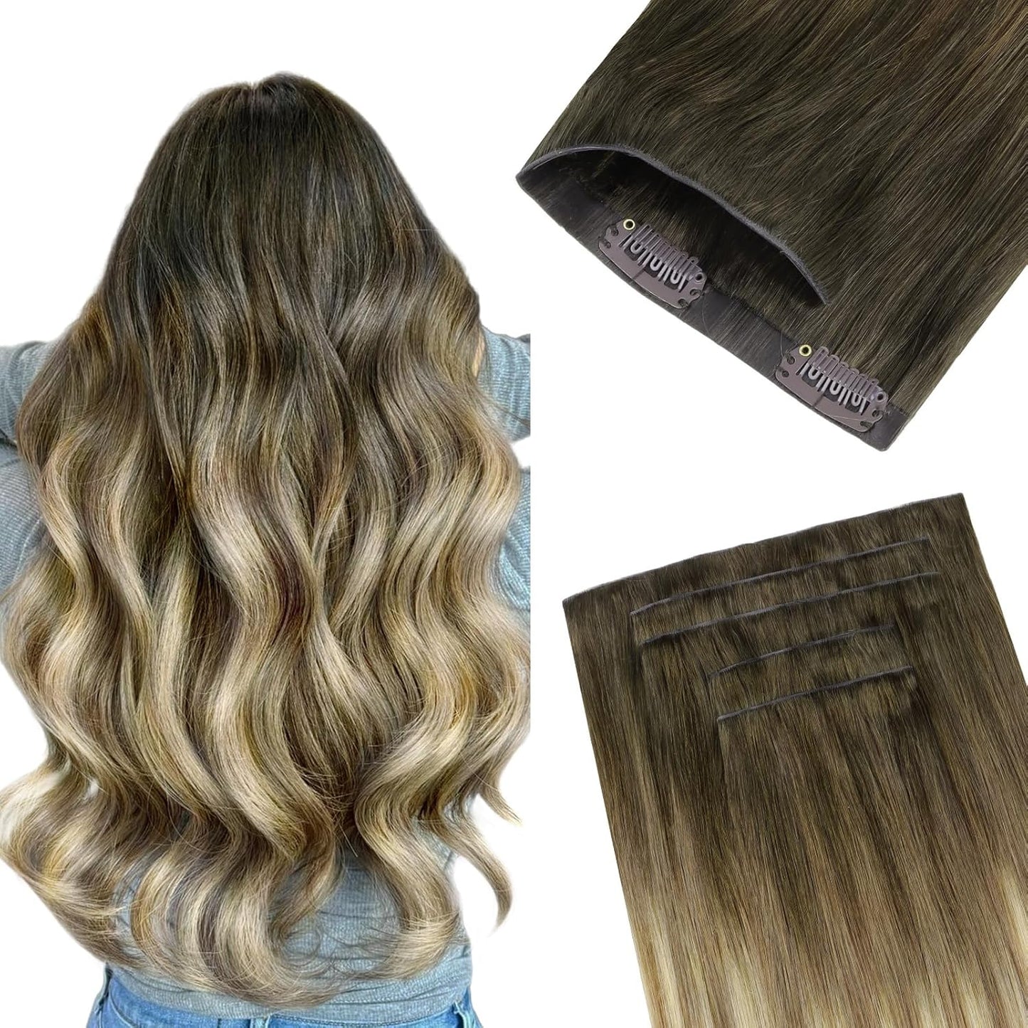 LUXURY VIRGIN INVISIBLE CLIP-IN HAIR EXTENSIONS