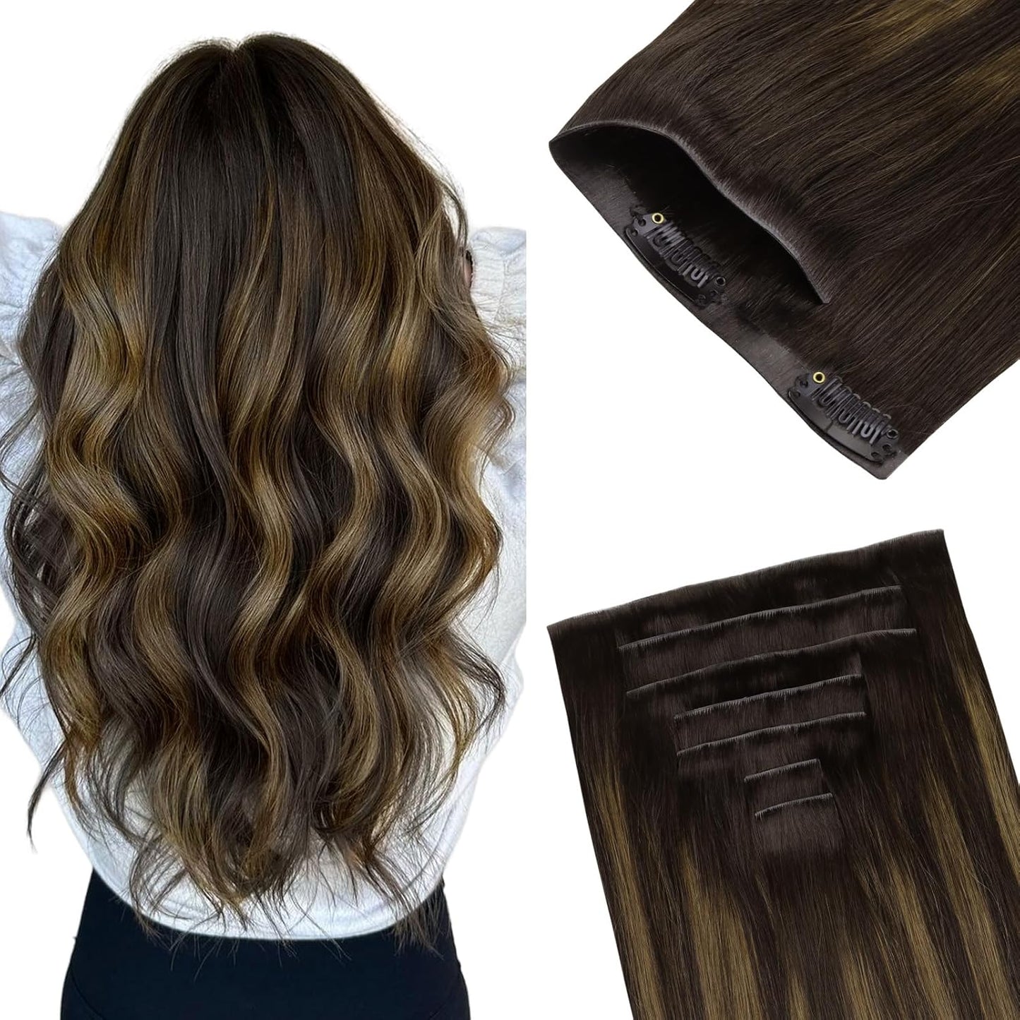 LUXURY VIRGIN INVISIBLE CLIP-IN HAIR EXTENSIONS
